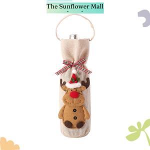 Sunflower Wine Christmas Bag Wine Bottle Gift Bag Reusable Wine Bottle Covers For Xmas Christmas Wedding Birthday Holiday Party Decor