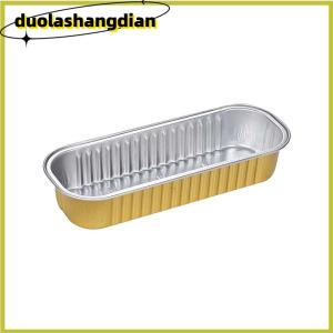 [Duola] ถาดอบขนมอลูมิเนียมฟอยล์ทรงสี่เหลี่ยมถาดขนมปังขนาดเล็กแบบใช้ซ้ำได้10ชิ้นมี ไม่มีฝาปิด