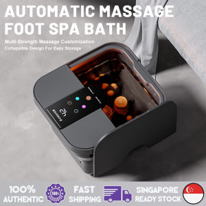 SG Fast Delivery Automatic Foot Massage Foldable Electric Foot Bath Bucket Portable Remote Control Constant TEMP