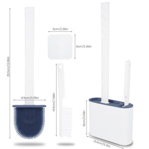 Silicone Brush for toilet Mounted Toilet Brush Set