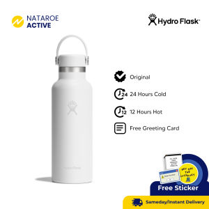 Hydro Flask Tumbler 18oz Standard Mouth with Flex Cap - White