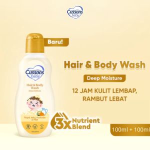 CUSSONS Baby Hair & Body Wash Deep Moisture Botol | Pouch Refill - Sabun Shampoo Bayi 2in1