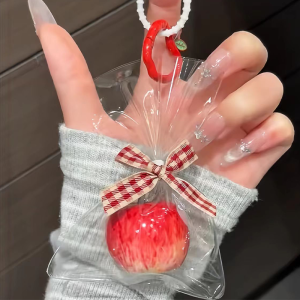 พวงกุญแจ จี้ห้อยกระเป๋า พวงกุญแจห้อยกระเป๋า ที่ห้อยกระเป๋า ลายแอปเปิ้ลน่ารัก ห้อยกุญแจ สำหรับตกแต่งกระเป๋า น่ารัก พร้อมส่ง