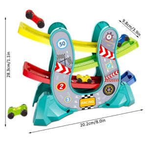 Ramp Racer with 4 Cars Ladder Sliding Slide Car Toys Baby Early Learning Kids Educational Toys for Kids Boys Girl (3032)