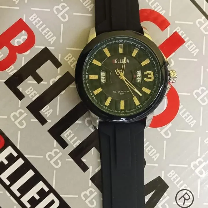 Jam Tangan Pria Belleda 9125 Quartz Tanggal Aktif Anti Air 3Atm