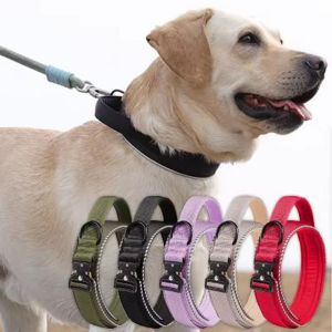 YAZHE Adjustable Pet Dog Collar Comfortable Polyester Fiber Dog Training Collar Pet Products Breathable Pet Reflective Collar for Medium Large Dog