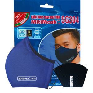 Khẩu trang vải than hoạt tính cao cấp MitiMask - SG304 lọc bụi mịn sử dụng nhiều lần chống không khí ô nhiễm