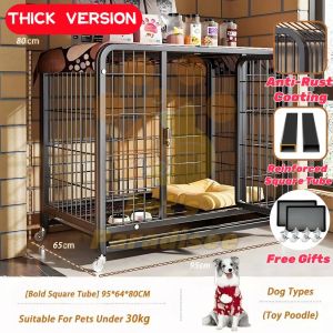 Sturdy Heavy Duty Metal Dog Cage With Wheels And Poop Tray XXXL Size Cage For Dog Dog Accessories