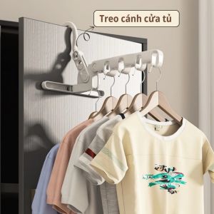 Móc treo quần áo di động 5 lỗ treo gắn cửa gấp gọn Móc phơi đồ linh hoạt xoay 360 gắn mọi nơi trong nhà mang du lịch-HAUSE