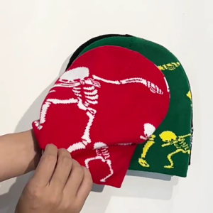 Gothic Skeleton Beanie Hat for Women Men Comfortable Knit Hat Pullover Cap Boy Winter Autumn Skull Cap Fashion Headdress