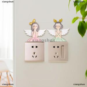 [COD] xiangshun สติกเกอร์ตกแต่งซ็อกเก็ตสวิตช์ติดผนัง3D สเตอริโอการ์ตูนแองเจิลเกิร์ลเรซิ่นของตกแต่งบ้านสวิตช์ติดผนังที่ทันสมัยอุปกรณ์ป้องกัน