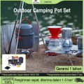 Naturehike  Camping Cooking Set Nesting Ultralight Pot , Outdoor Peralatan Memasak Portabel Panci Berkemah Luar Ruangan Cookware Piknik (4 Pcs) Ultralight Outdoor Pots. 