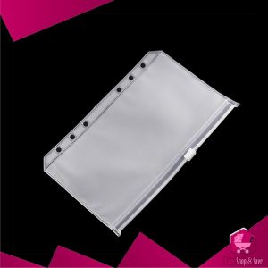 BabyShop-C1105 Zipper Pocket Binder A6 Transparan 6 Hole / Transparent Hand Book Bags Ziplock Tempat
