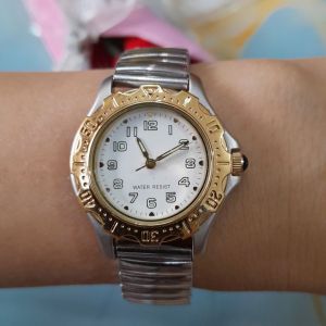 Đồng hồ nữ NOEVIR kim và cộc số dạ quang dây chun second hand si nhật- đã qua sử dụng