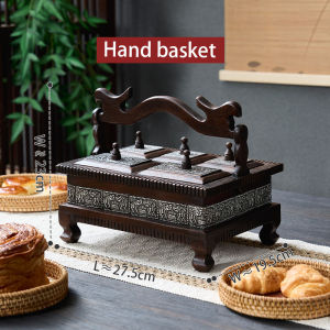 ห้องนั่งเล่นโต๊ะกาแฟขนมขบเคี้ยววางถาดไม้เนื้อแข็งแกะสลักผลไม้แห้งขนมกล่องเก็บถาดถั่ว Areca Candy กล่องเก็บของแบบพกพา