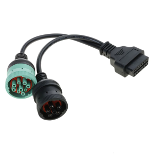 9+6pin to 16Pin Y Cable for Truck Adapter OBD J1939 J1708 J1587 Vehicles Diagnostic Adapter Converter Cable