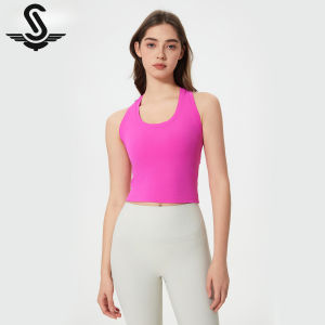 Succming Pilates No Embarrassment Line Peach Butt Yoga Pants with Chest Pads Side Breast Collection Sports Vest Womens Fashion Fitness Yoga Outfit Set