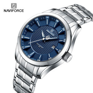 NAVIFORCE Watch for Men Casual Waterproof Wristwatch Stainless Steel Day Date Quartz Calendar Men Boy Watch NF8032