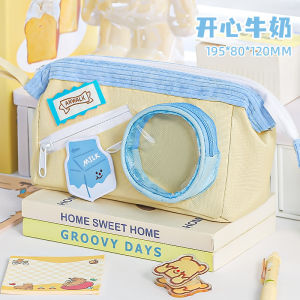 ins Cute food-themed pencil case with contrasting colors large capacity multifunctional stationery organizer for primary and secondary school students