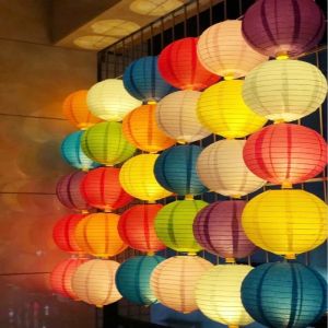 Chinese Round Paper Lantern Birthday Wedding Birthday Decor Gift Craft DIY Lampion Hanging Lantern Ball Supplies 6inch/15cm