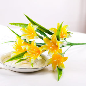 Bunga lily bunga buatan artificial pot bunga aster buatan bunga tulip hias dengan batang dekorasi BG18