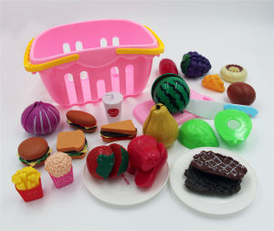 【With Basket】25pcs Cut Fruits Vegetable Simulated Toys Kids Gift Set Education Physical Structure Cognition