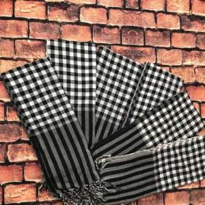 Khăn rằn Bìa Đen khổ 60x165cm - Khăn rằn thêu cờ VN ý nghĩa dùng làm quà tặng hoặc khăn choàng
