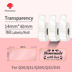Phomemo Transparent Thermal Label sticker For D30/Q30/Q30S/Q31 Printer
