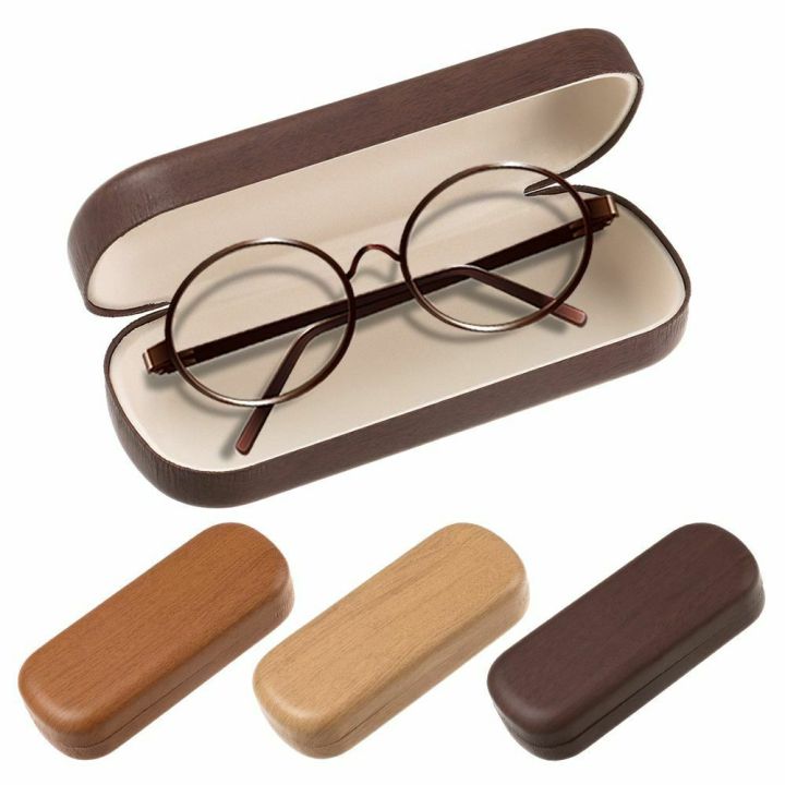 Wood Grain Glasses Storage Box Portable Glasses Case Organizer Women Men Sunglasses Holder Personality Container