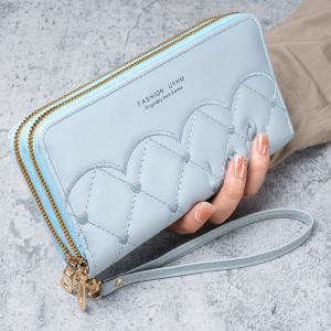 2026New Large Capacity Wallet for Women Long Style Korean Edition Fashion Multi functional Handbag Double Zipper Womens Phone Bag