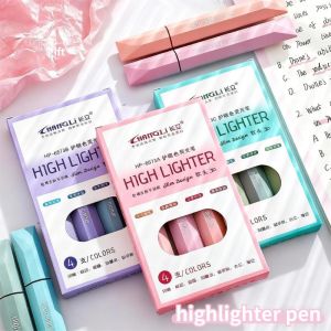 4pcs/set Highlighters Students Colorful Markers Highlighters Pen Set Drawing Painting Pen Stationery Student Gift