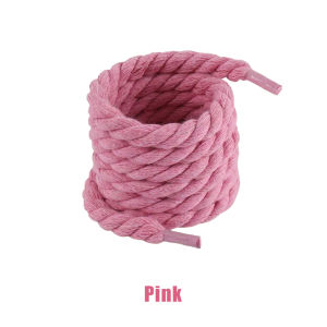 2PCS Round Shoelaces Thick Cotton Sports Rope Laces for Sneakers Kids Adult 120cm Thicker Braided Rope Shoelaces Cotton Rope Laces Casual Shoes Accessories