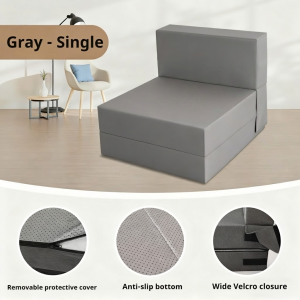 CASA High-density foam folding sofa single/double seat sturdy and non-slip removable protective cover comfortable to lie on even in small spaces.