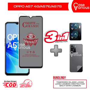 Tempered Glass Oppo A57 4GA57EA57S Anti Gores Spy Matte Privacy Free Camera Lesn dan Skin Carbon