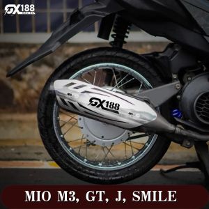 【GX188】STAINLESS STEEL SHIELD EXHAUST COVER Honda Click 125i Yamaha Mio M3