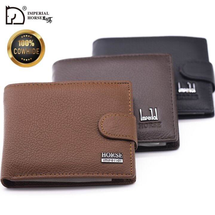 Imperial Horse Leather Casual Solid Multi Pocket Wallet For Men - Brown  12X11X3 Cm