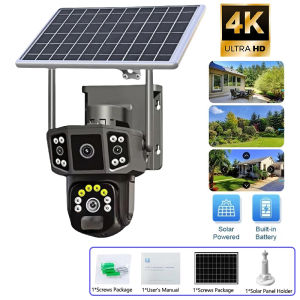 V380 PRO 4G SIM Solar CCTV Camera BUY 1 TAKE 1 Three Lens HD No WiFi Needed Surveillance Outdoor Waterproof Night Vision 360°PTZ Two-Way Audio IP Security Cameras