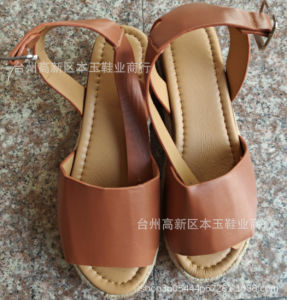 wish ebay2024 Spring New European and American Foreign Trade Rope Wedge Light Bottom Peep Toe Sandals for Women ㏇L0529