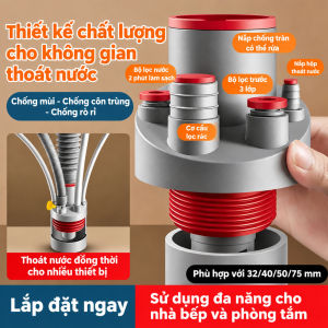Ron Chống Hôi Ống Thoát Nước Bồn Rửa Chén Nhựa ABS Cao Cấp Thiết Kế Thông Minh Ngăn Mùi Côn Trùng Ngược Dòng Van Từ Tính Đóng Mở Tự Động Phù Hợp Ống PVC 50/70mm Giải Pháp Tối Ưu cho Không Gian Tủ Bếp Lắp Đặt Đơn Giản cho Máy Rửa Chén