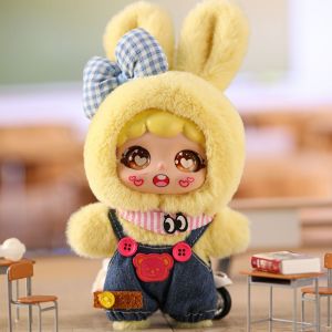 BANZU ฟูฟ่อง กระเป๋าพวงกุญแจตุ๊กตาการ์ตูน ผ้าฝ้าย PP ฟิกเกอร์แอคชั่น จี้ของเล่นสัตว์ ของเล่นเด็กนอนหลับ คอลเลกชัน จี้ตุ๊กตาหน้าไวนิล ของตกแต่งบ้าน