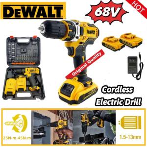 Dewalt 168V Cordless Electric Drill Heavy Duty Drill Impact Hammer Screwdriver 3-Function Portable Drill With 2 Battery
