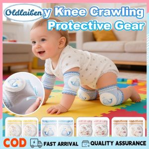 Oldlaiben Baby Knee Crawling Protective Gear Breathable Baby Knee Pads Cartoon Animal Print Toddler Protector