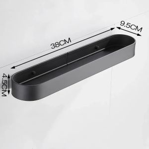 1pc Toilet Washing Supplies Drainage Rack Perforated Wall Cosmetic Space Aluminum Storage Rack Bathroom Kitchen Storage