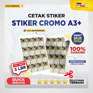Print Stiker Cromo A3+ | Stiker Minuman Label Snack dan Kemasan Kue Kering