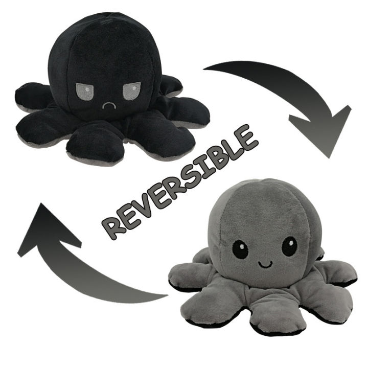 KiKi 20cm The Reversible Octopus Plushie, Reversible Flip Stuffed ...