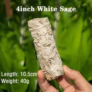 加州鼠尾草 秘鲁圣木 净化空间 驱除负能量 冥想 California White Sage Leaves 4 Inch White Sage Smudge Sticks Healing Purifying Meditation Home Fragrance