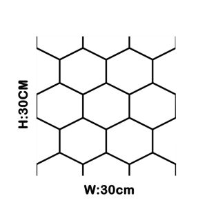 3D Effect Hexagon Pattern Self Adhesive Wallpaper Water Resistant Wall Sticker Kitchen Wall Tile Cafe/Kopitiam Wallpaper