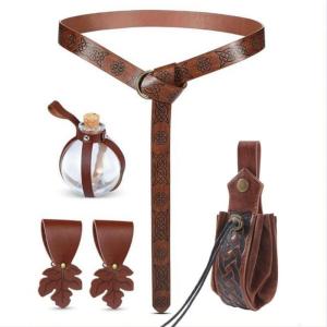 Medieval Wallet Belt with Purse Skirt Hikes for Adult Medieval Costume Masquerades Party Dressingup Waist Decors
