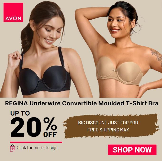 Regina Underwire Convertible / Strapless Moulded Tshirt Bra Available in  Skintone Nude and Black 40B 40C