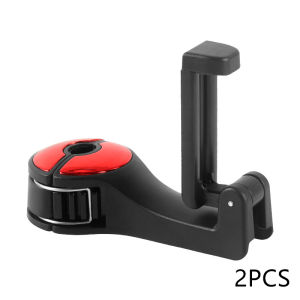 2PCS Portable Car Hook Multi-functional Rear Seat Headrest Hook Lock Buckle Style Car Phone Stand